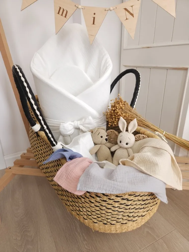 MimiNu, scutece din muselina, crema, 30-30 cm, 2 buc.