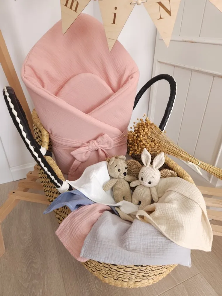 MimiNu, scutece din muselina, roz, 30-30 cm, 2 buc.