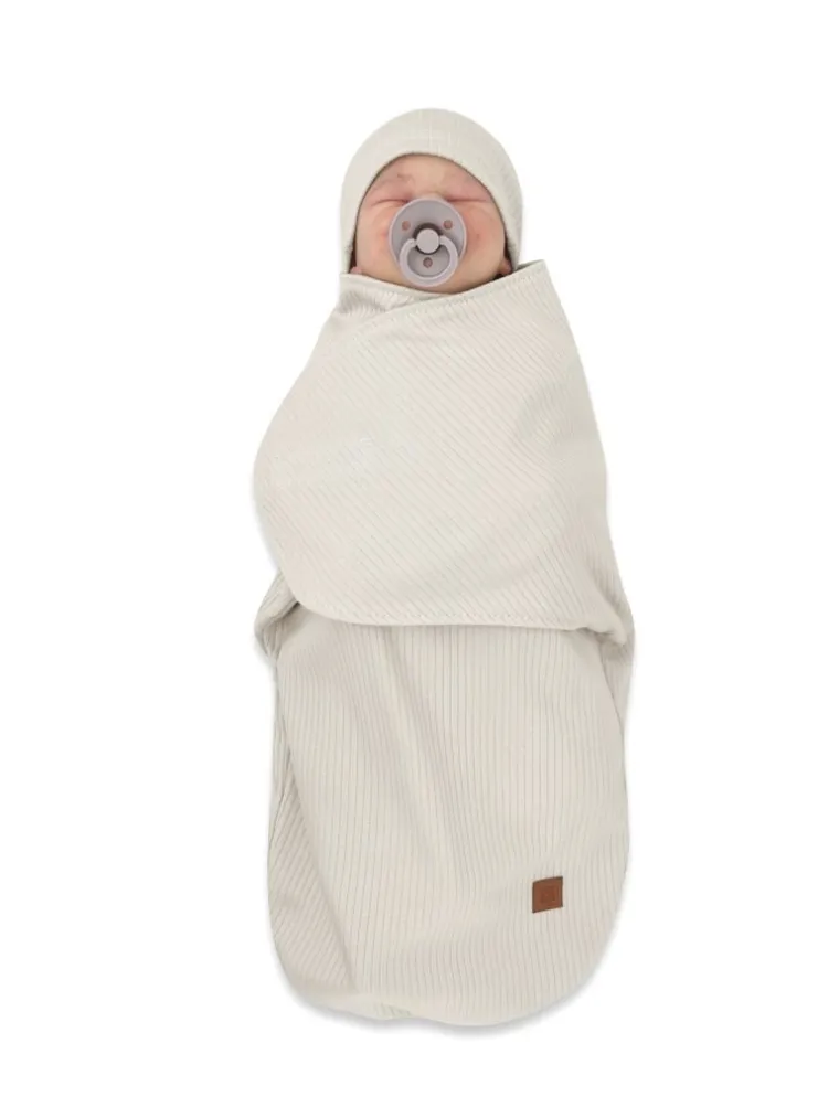 MimiNu, Soft, Leo, set: sac de dormit + caciula pentru bebelusi, TOG 0.5, marime 62, 0-3 luni, bej