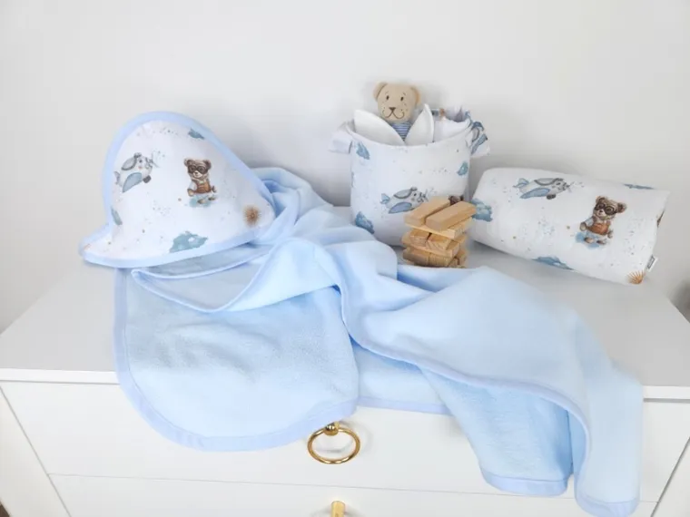 MimiNu, Ursuleti, halat de baie, termofrotte, albastru