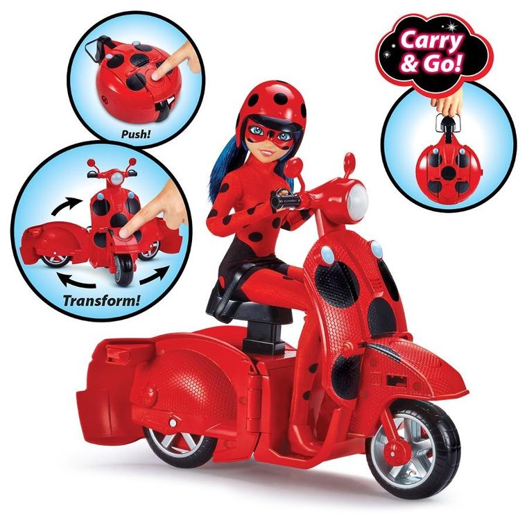 Miraculous: Buburuza si Pisica Neagra, Scuter pliabil lucky charm si papusa buburuza, vehicul