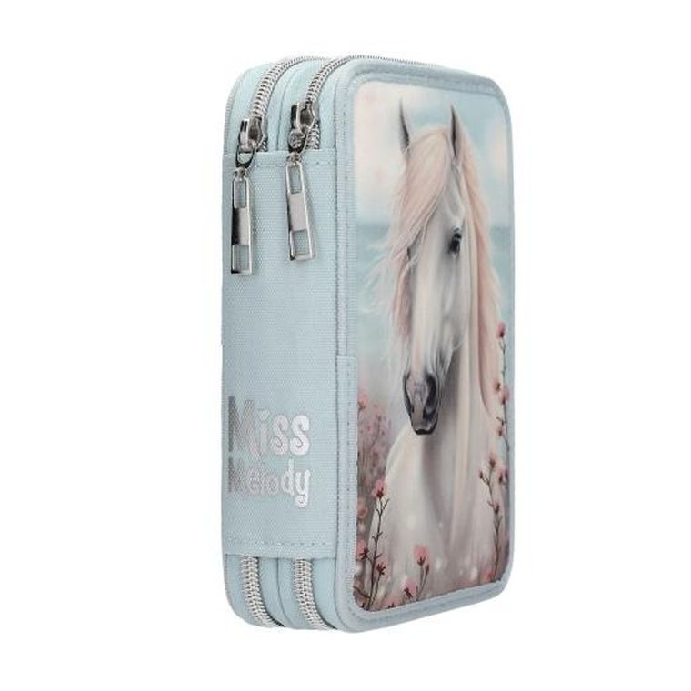 Miss Melody, penar dublu cu rechizite scolare, albastru