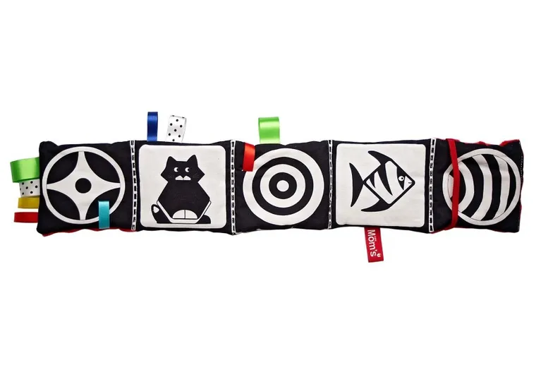 Mom's Care, carticica, jucarie senzoriala contrastanta, rosu