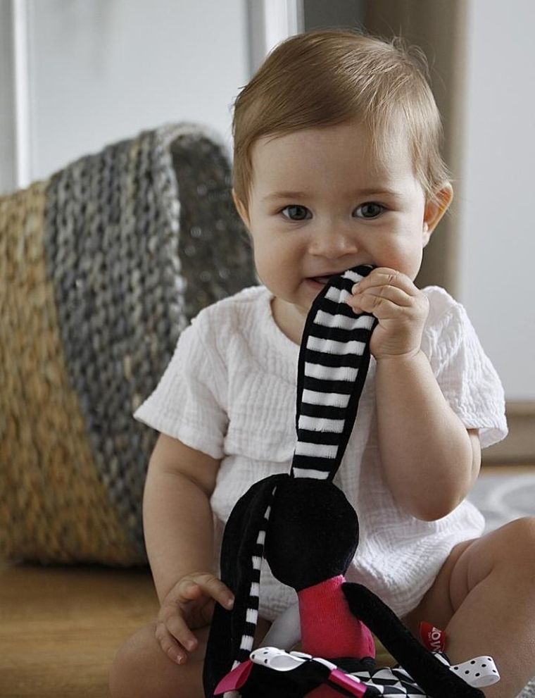 Mom's Care, iepuras, prima jucarie de plus, jucarie senzoriala