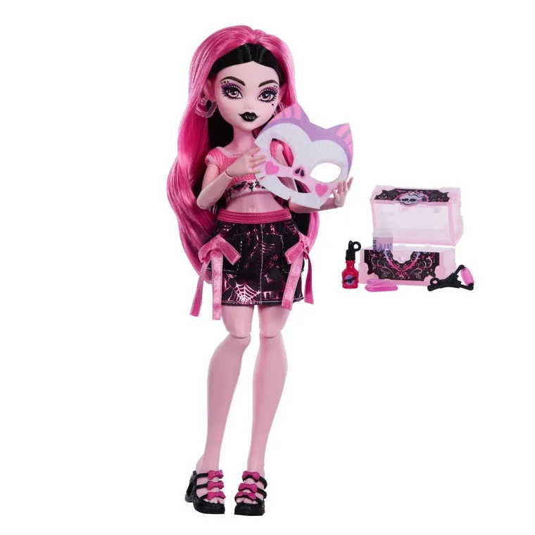 Monster High, Self-Scare Secrets, Draculaura, set de joaca cu papusa si accesorii