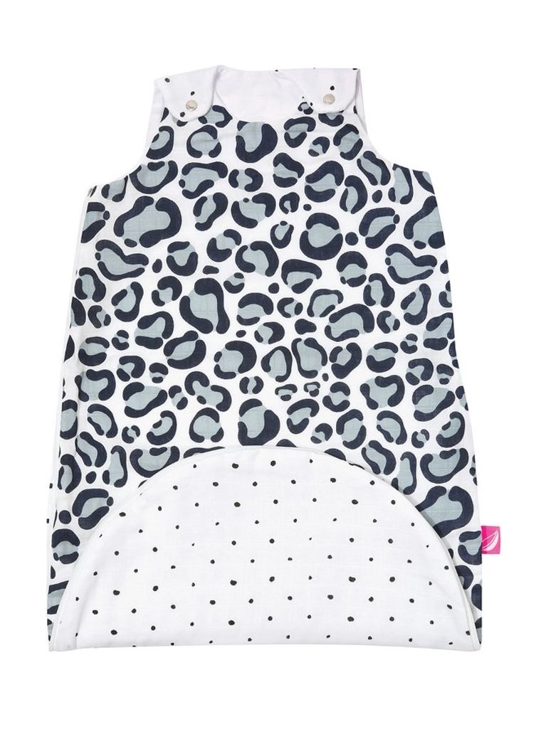 Motherhood, Zip-A-Round Sac de dormit din muselina 2in1 (3-18 luni), Blue Leopardus