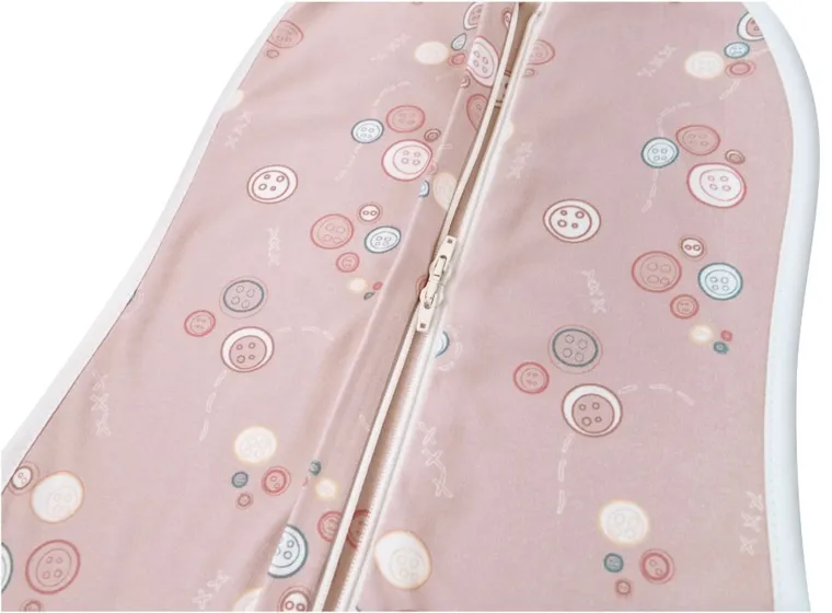 Motherhood, Zip&Swaddle, patura de infasat pentru bebelusi, nasturi roz, 2.5-5 kg