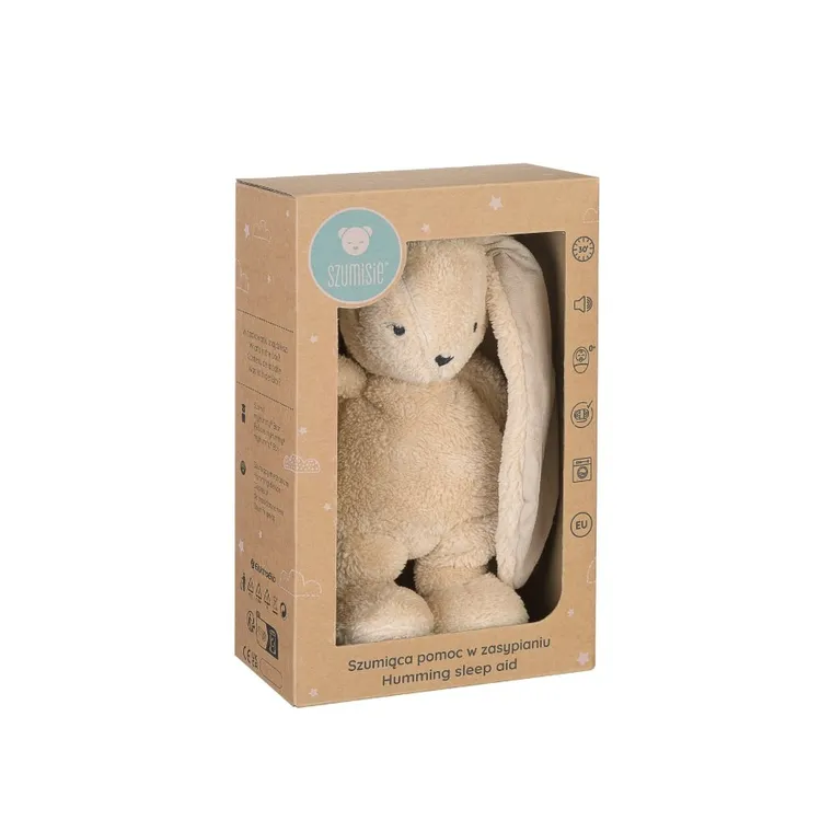 MyHummy (Szumisie), Iepuras 5 in 1 cu pernuta termica din grau, 30 cm, bej
