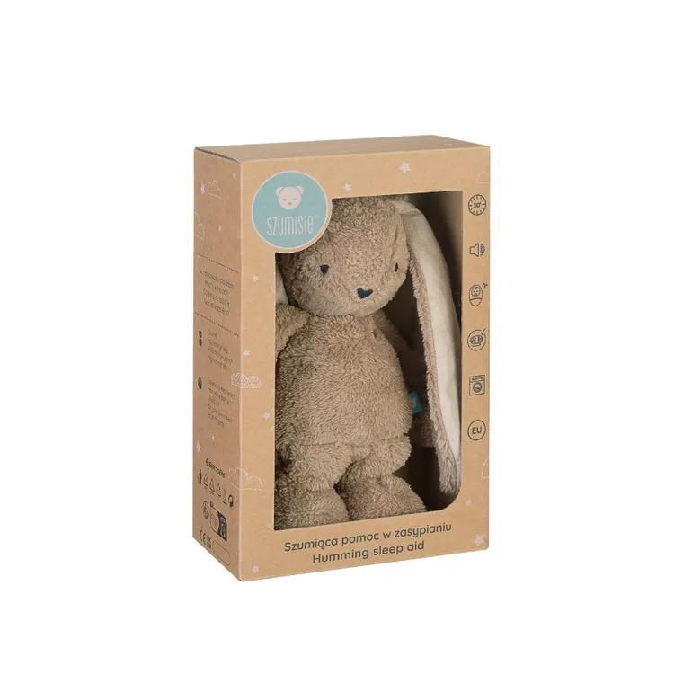 MyHummy (Szumisie), Iepuras 5 in 1 cu pernuta termica din grau, 30 cm, maro