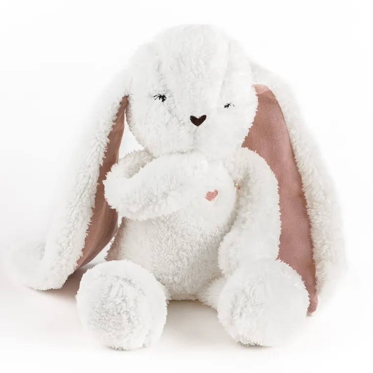MyHummy (Szumisie), Iepuras, mascota bazaitoare cu mecanism 5in1: zgomot, senzor de somn, melodii, batai de inima, lampa, ecru