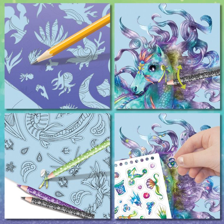 Nebulous Stars, Calutii Ariaz si Joyiaz, caiet de schite cu creioane colorate si stickere