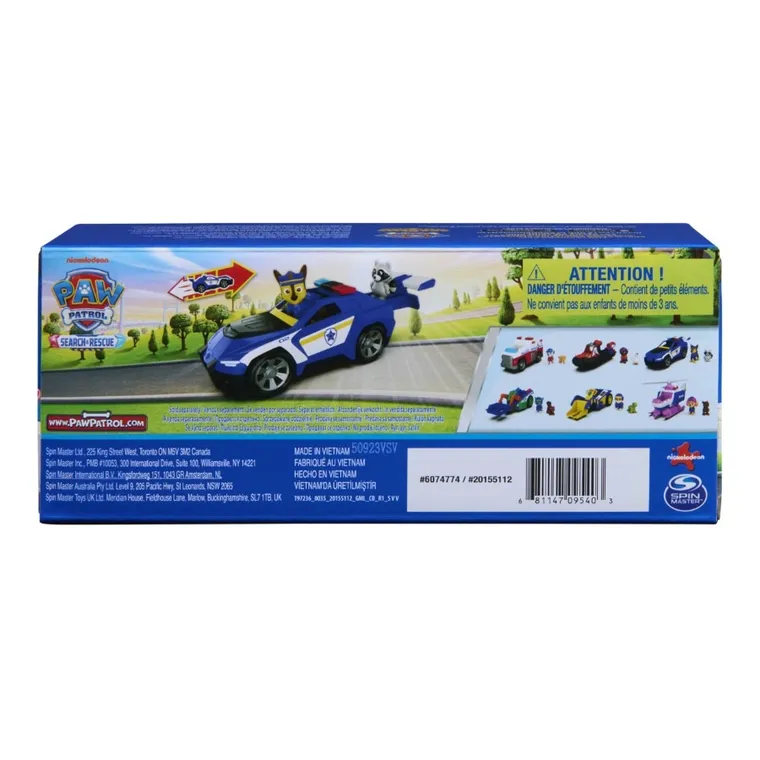 Paw Patrol, Search&Rescue, Chase, vehicul cu figurina