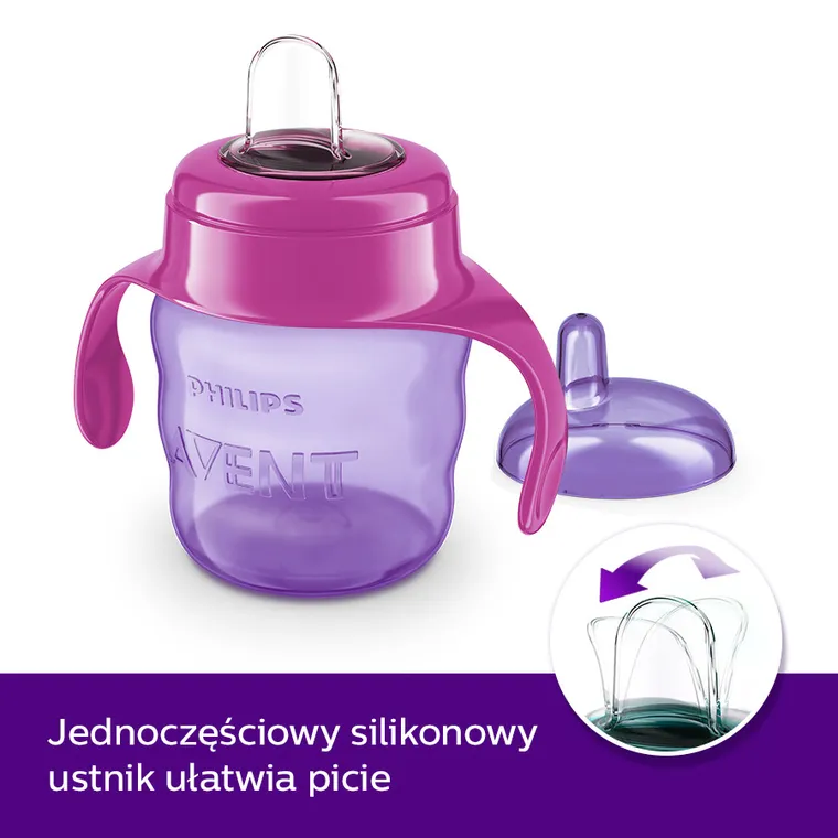 Philips Avent, cana cu tetina de formare, violet, 6 luni+, 200 ml, SCF551/03