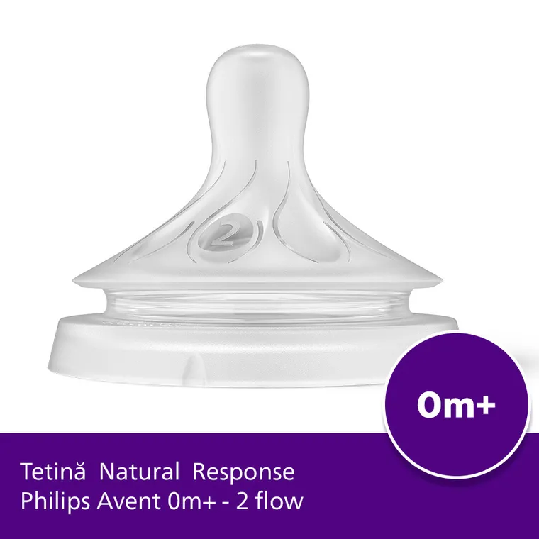 Philips Avent, Natural, Response, tetina pentru biberon, 0 luni+, SCY962/02