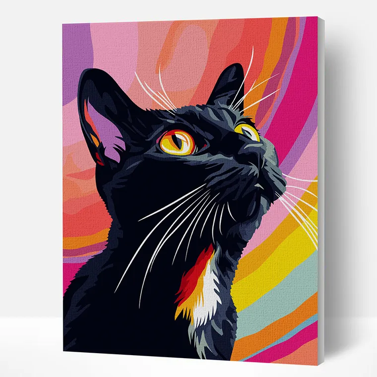 Pisica, pictura pe numere, set creativ