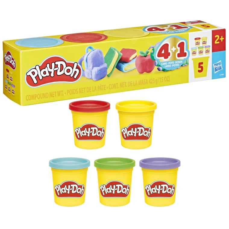 Play-Doh, Back To School, set creativ, 5 tuburi