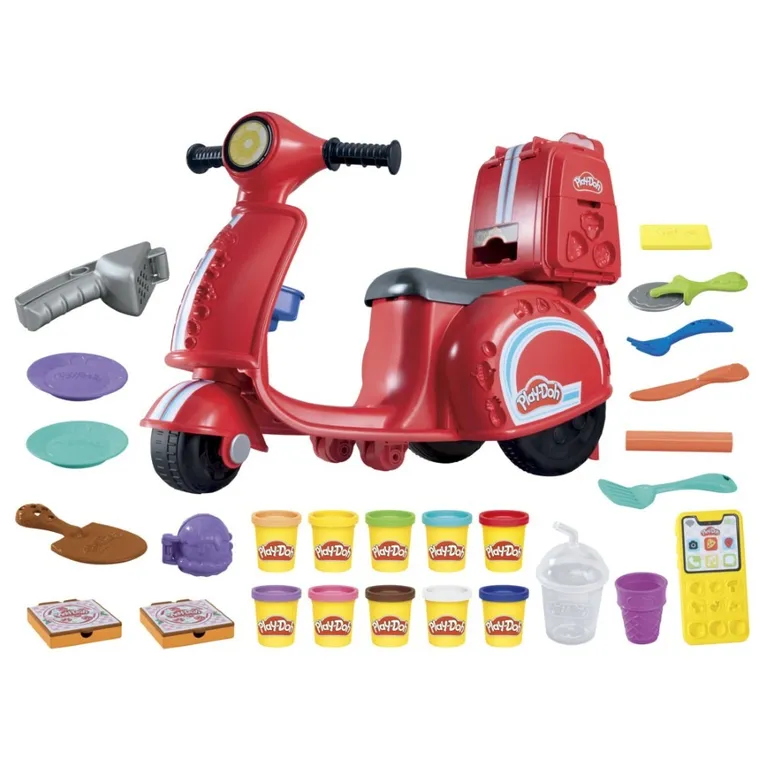 Play-Doh, Pizza delivery scooter, set creativ cu plastilina