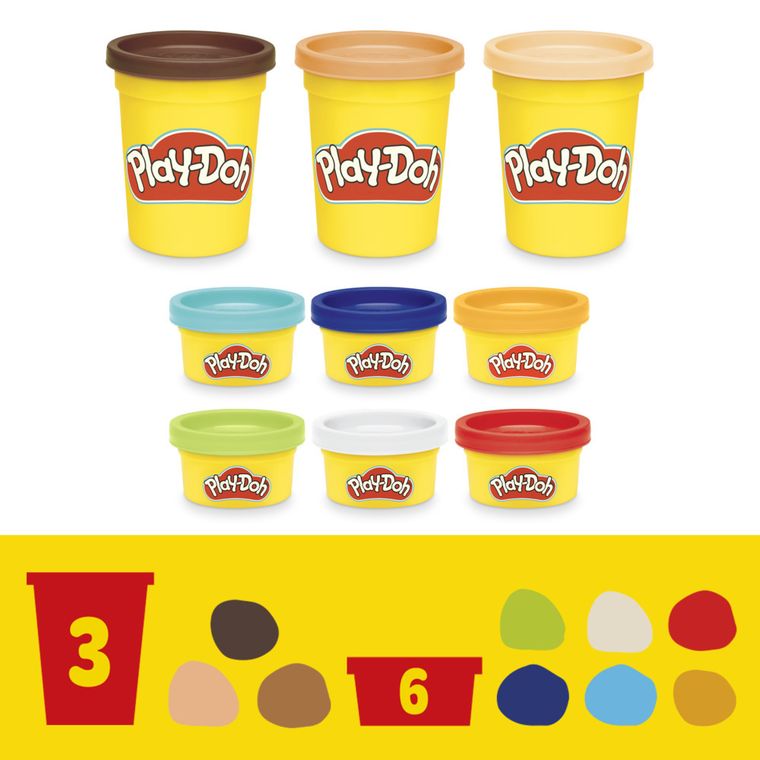 Play-Doh, School Day Adventures, set creativ cu plastilina, 9 tuburi