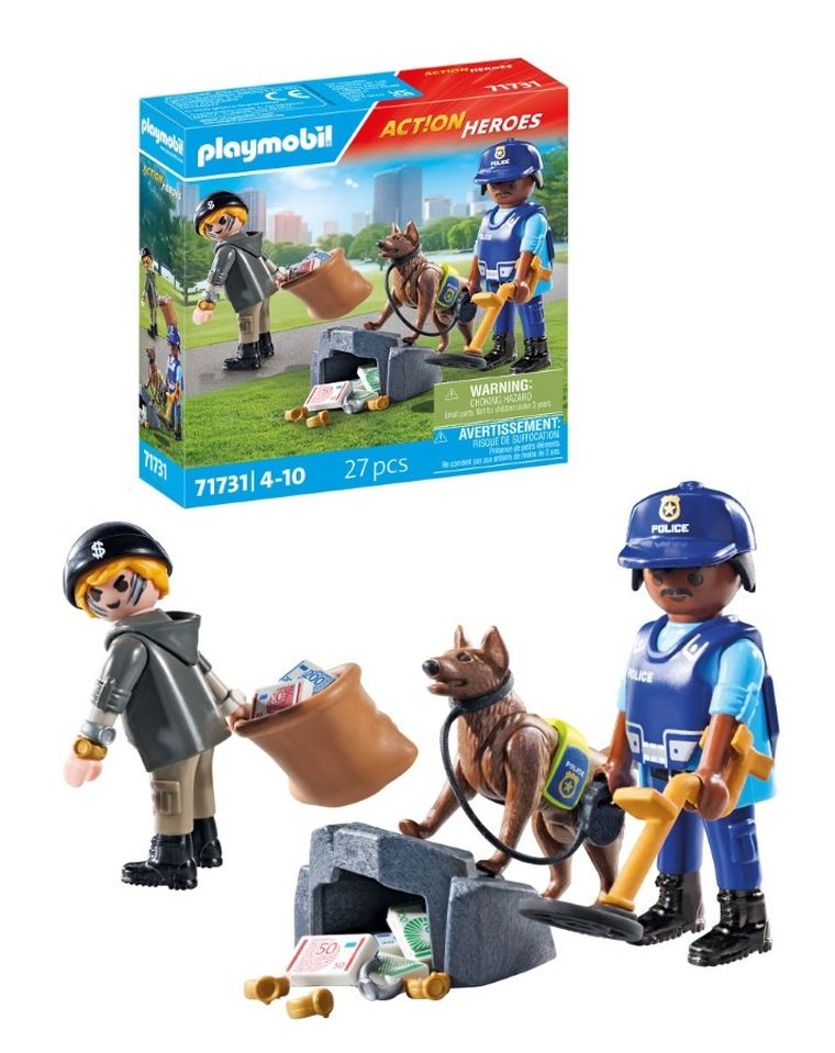 Playmobil, Action Heroes, In cautarea de urme cu cainele politist, 71731