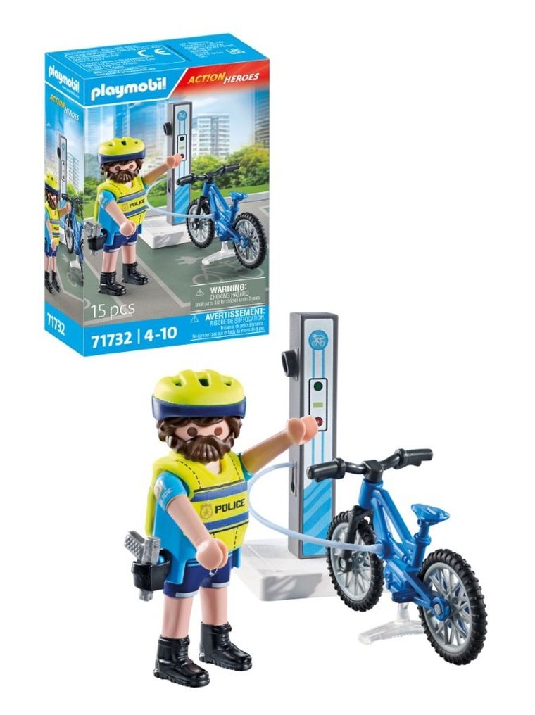 Playmobil, Action Heroes, Patrula de politie pe bicicleta, 71732