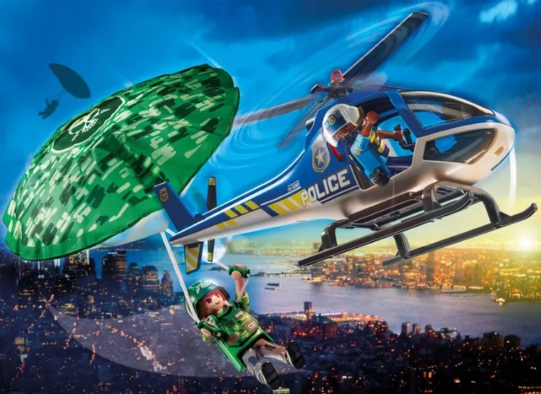 Playmobil, City Action, Elicopter de politie si parasutist, 70569