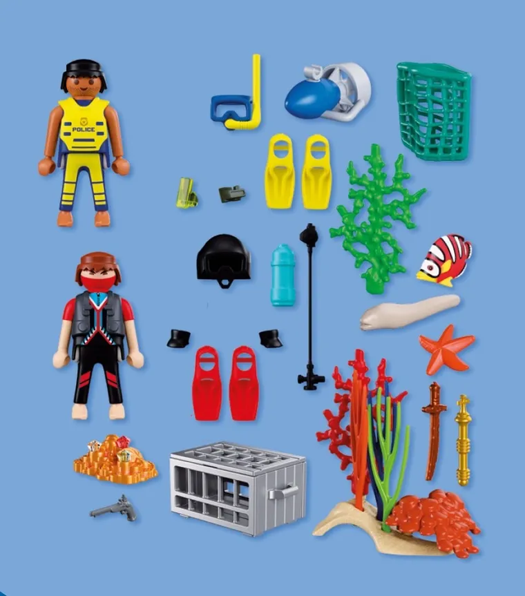 Playmobil, City Action, Scafandru al politiei cu comoara, 72078