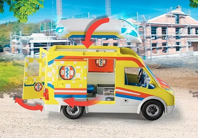 Playmobil, City Life, Ambulanta cu lumini si sunete, 71202