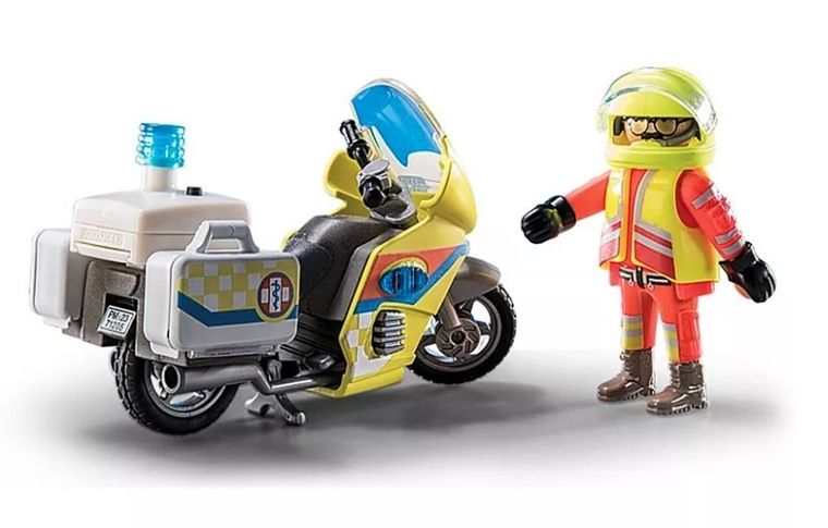 Playmobil, City Life, Motocicleta de salvare cu lumini, 71205