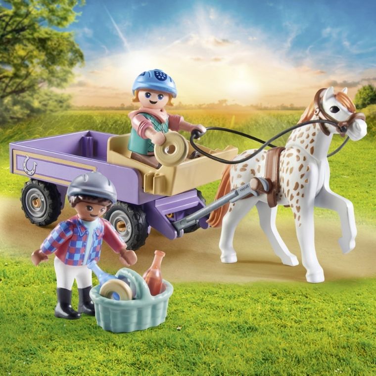 Playmobil, Horses of Waterfall, Carut cu ponei, 71496