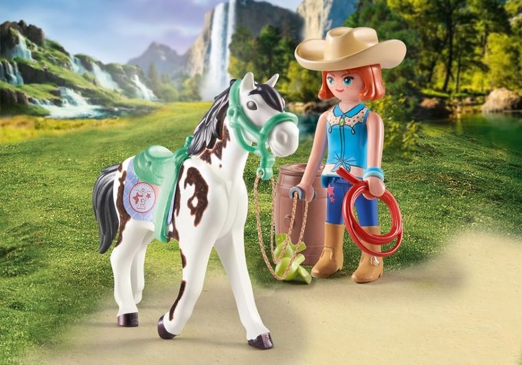 Playmobil, Horses of Waterfall, Ellie si Sawdust exerseaza Western Riding, 71358
