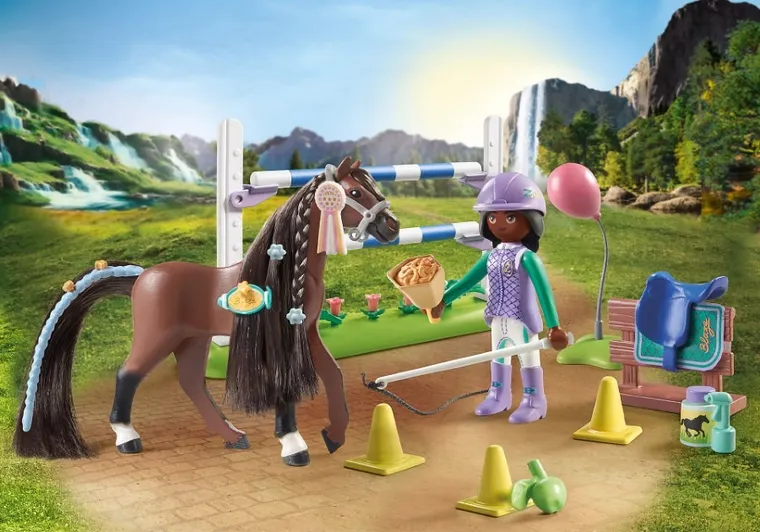 Playmobil, Horses of Waterfall, Zoe si Blaze cu obstacole, 71355