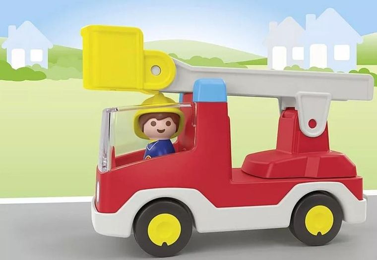 Playmobil, Junior, Camion de pompieri cu scara, 71683