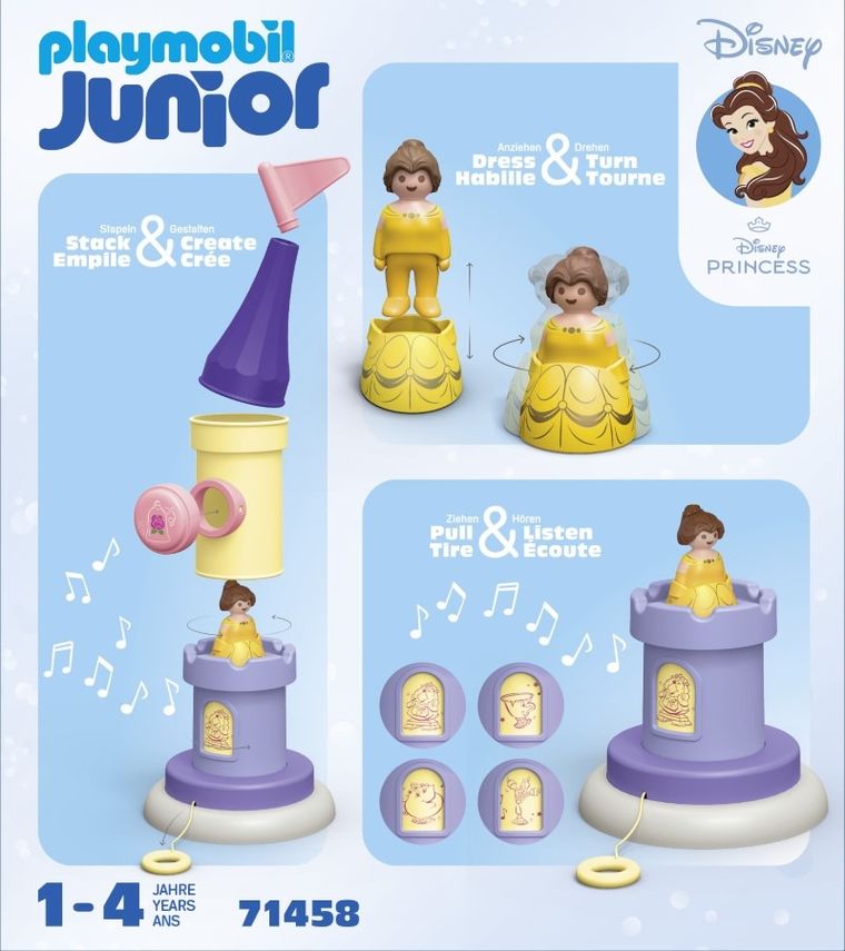 Playmobil, Junior, Disney, Turnul de distractie al lui Belle cu melodie, 71458
