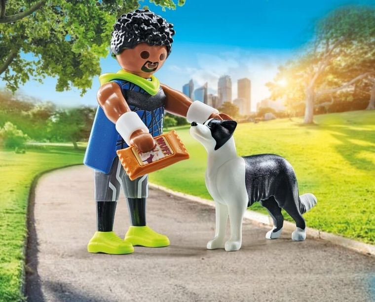 Playmobil, My Life, Alergator cu catel Border Collie, 71740