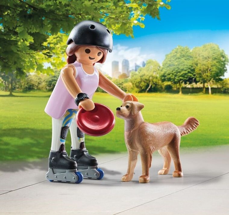 Playmobil, My Life, Skaterita cu catelus Golden Retriever, 71739