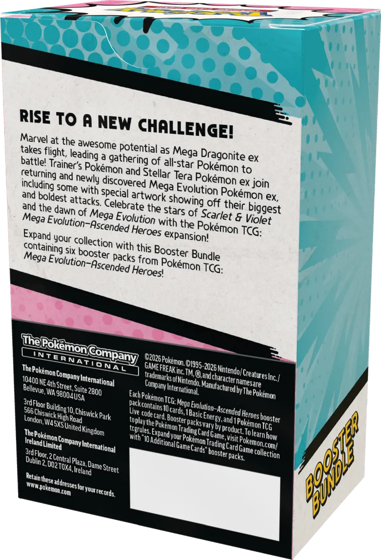 Pokemon TCG: Mega Evolution, Ascended Heroes, Booster Bundle, joc de carti