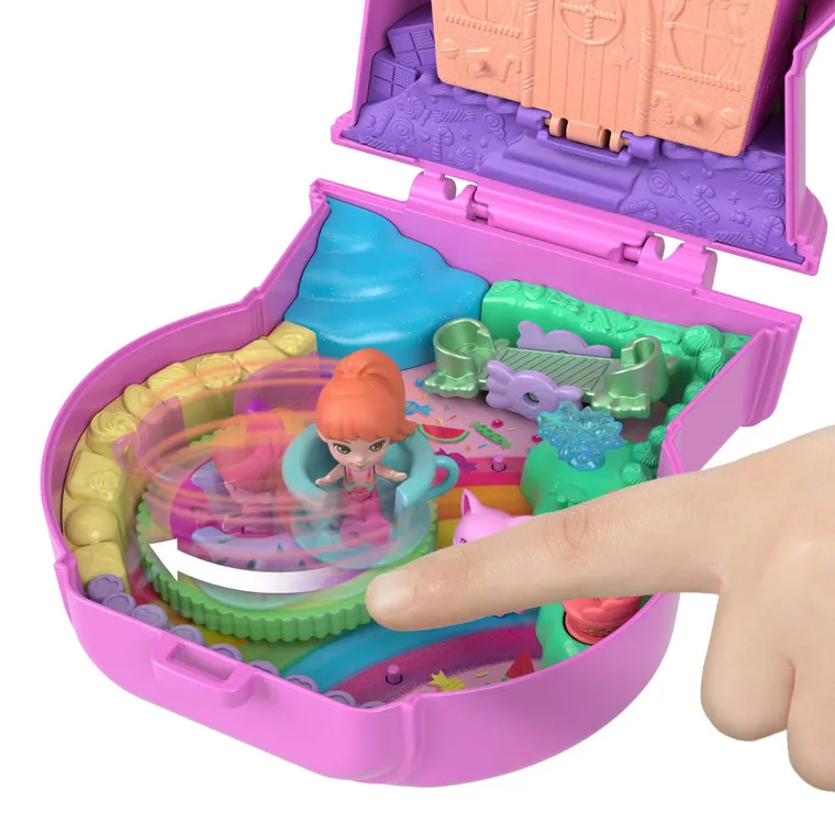 Polly Pocket, Gumball Kitty, set compact cu papusa si accesorii