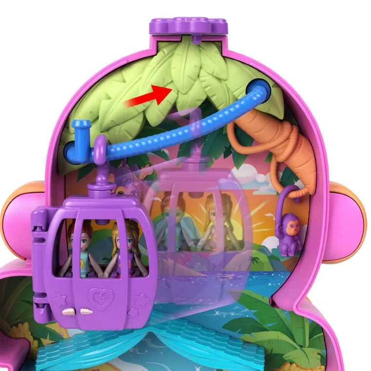 Polly Pocket, Purse Compact, Maimute, set cu figurine si accesorii