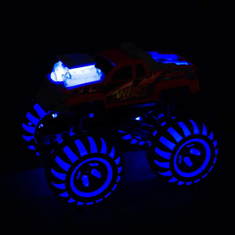 Race Xtreme, Wild Truck, masina de teren cu roti luminoase, vehicul cu telecomanda, 1:12