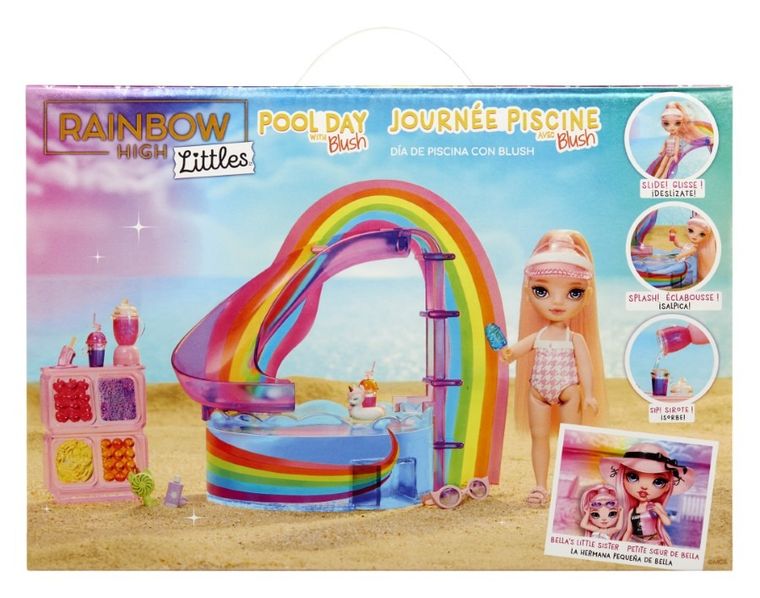 Rainbow High, Littles Dolls, Pool Day, Blush, papusa fashion cu accesorii