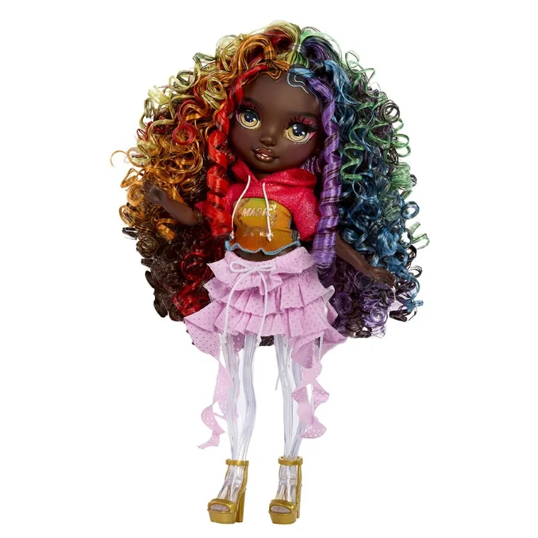 Rainbow High, Shimmers with Slime, Iris, papusa fashion cu plastilina