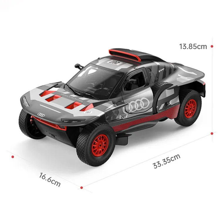 Rastar, Audi RS Q e-tron E2, vehicul cu telecomanda, gri-rosu, 1:14