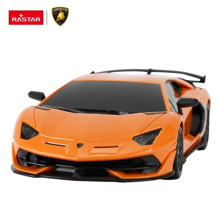 Rastar, Lamborghini Aventador SVJ, vehicul cu telecomanda, portocaliu, 1:24