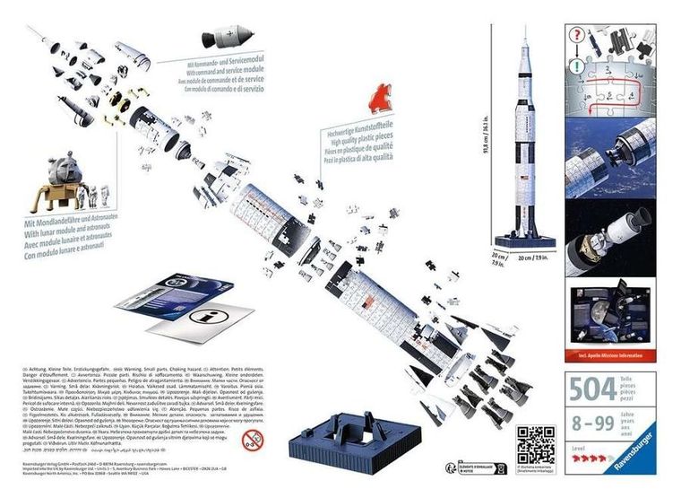 Ravensburger, Apollo Saturn V Rocket, puzzle 3D