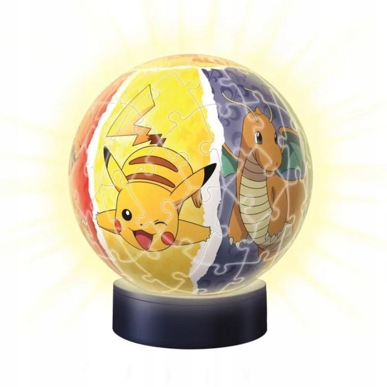 Ravensburger, Pokemon, bila cu lumina, puzzle 3D, 72 piese