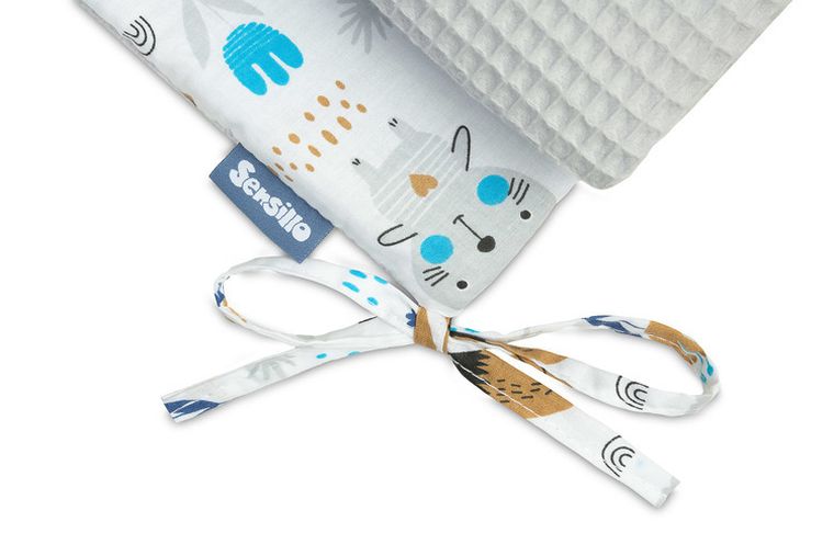 Sensillo, Animale din padure, protectie pentru patut, vafe, gri deschis