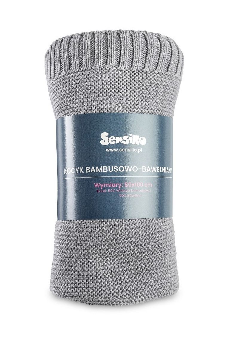 Sensillo, patura din bambus/bumbac, 80-100 cm, gri