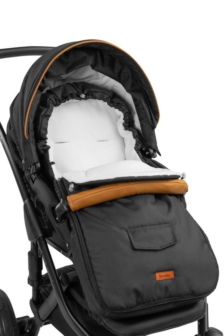 Sensillo, Sac de dormit din fleece pentru carucior, Negru, 95-40 cm