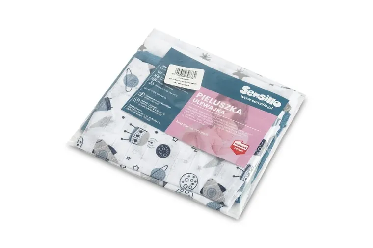 Sensillo, Scutec din muselina, Albastru, 35-35 cm, 4 buc.