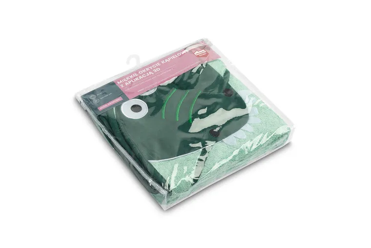 Sensillo, Water Friends, husa de baie moale cu aplicatie 3D, Crocodil, verde, 100-100 cm